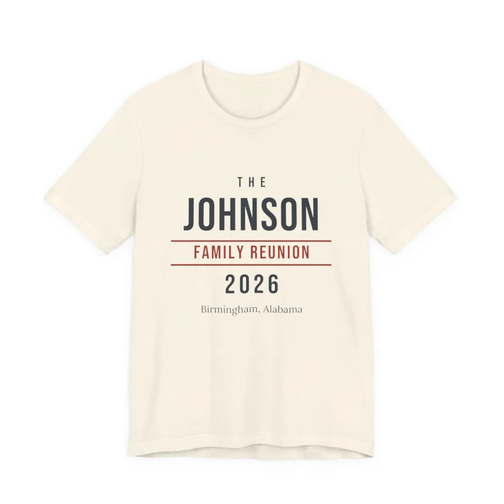 Example: the family reunion tee laid flat