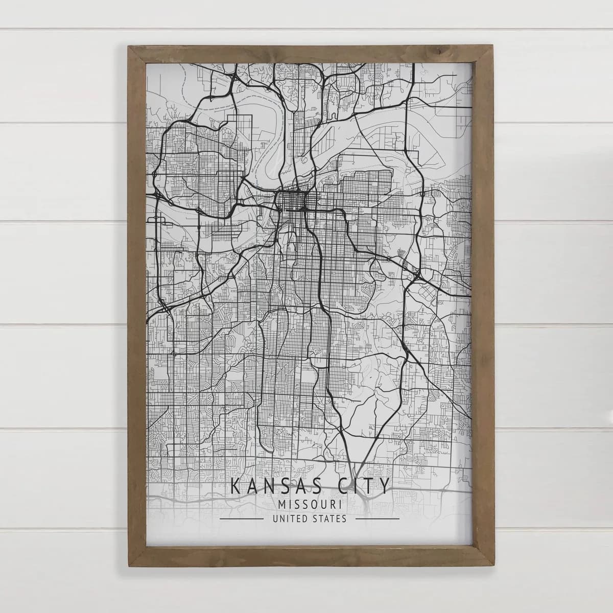 Hangout Home product photo: Kansas City Map - Customize Your City - Framed Hometown Map