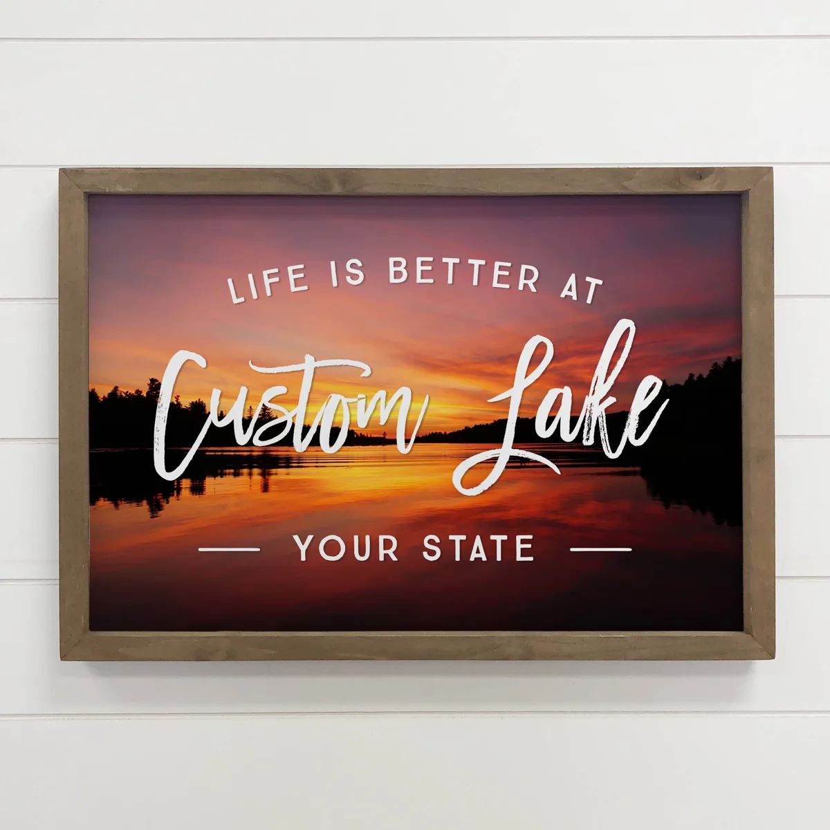 Hangout Home product photo: Life is Better at Custom Lake Photo - Custom Canvas Art