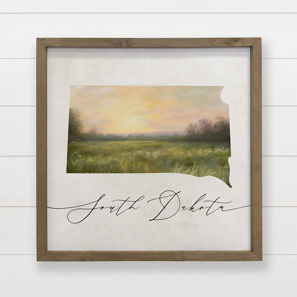 Hangout Home product photo: Personalized State Wall Art - Wood Frame - Custom Canvas Art