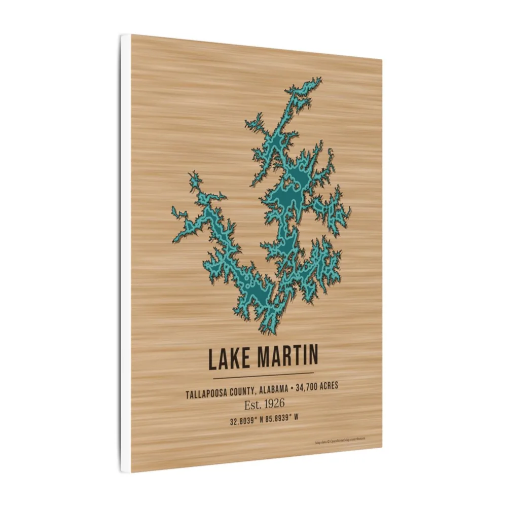 Example: the lake map canvas, angled view