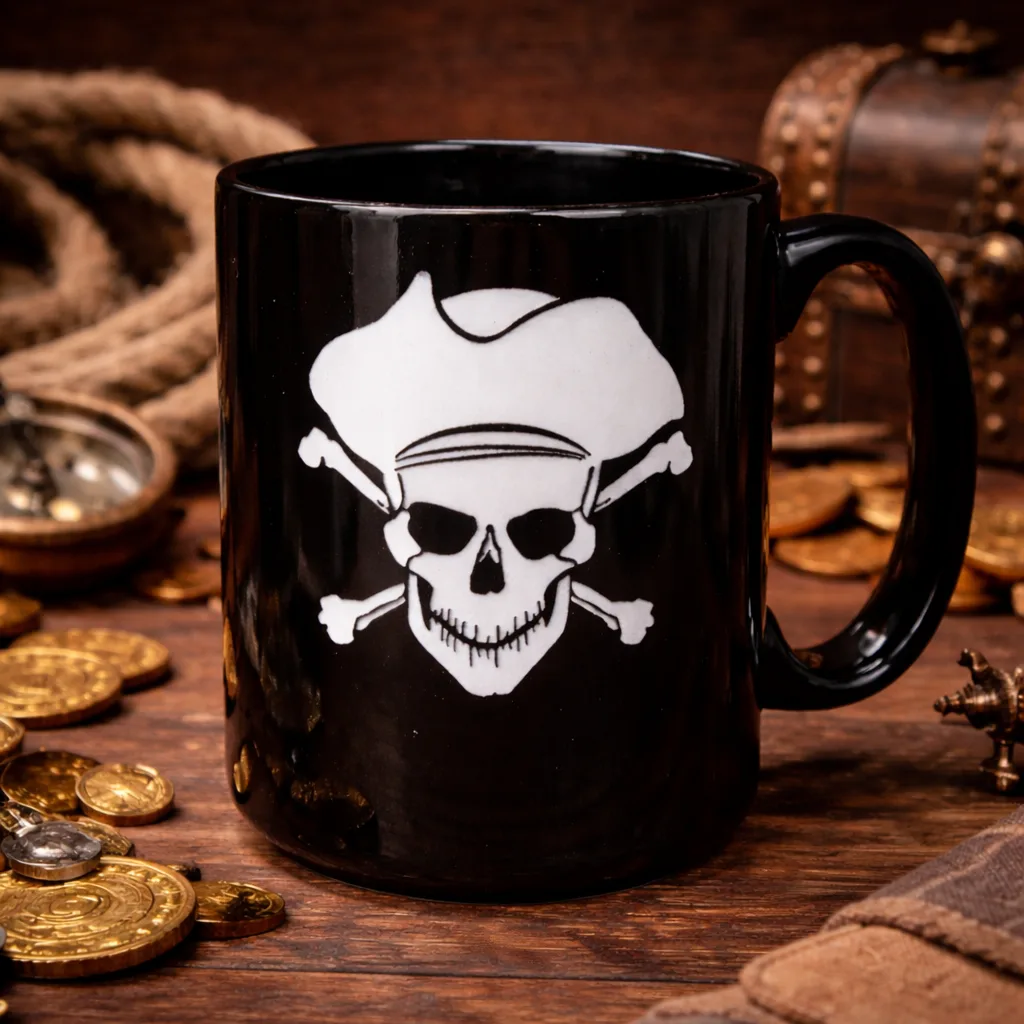 Gifts of Glass & Wear product photo: Pirate Skull Drinkware β Custom Coastal Souvenir Gift